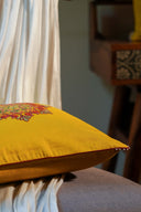 Golden Mosaic Aari Cushion Cover