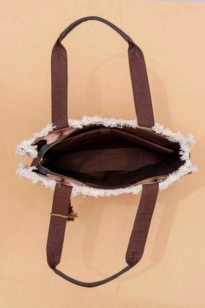 Brown Shibori Tote Bag