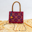 Maroon Jali Rabari Box Sling Bag