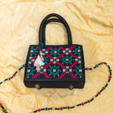 Black Jali Rabari Box Sling Bag