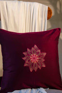 Purple slub silk artisan cushion cover for sofa décor
