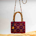 Maroon Jali Rabari Box Sling Bag