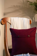 Traditional Indian embroidered purple cushion cover by Craftroots