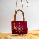 Maroon Rabari Box Sling Bag