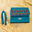 Gramshree mint triangular Rabari sling bag