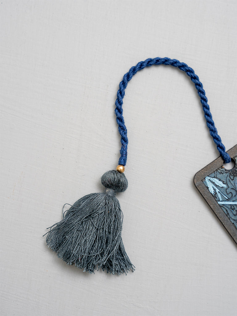 Blue Floral Painting Bookmark