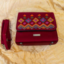 Gramshree pink triangular wave Rabari sling bag