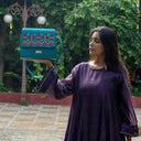 Mint Triangular Wave Rabari Sling Bag with Mirror & Shell Handwork