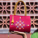 Maroon Rabari Box Sling Bag