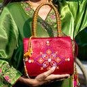 Maroon Rabari Box Sling Bag