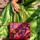 Maroon Jali Rabari Box Sling Bag