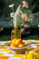 Amber Cylinder Glass Vase | Handcrafted Decorative Vase from Pumpkin Collection