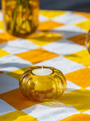 Amber Glass T-Light Holder | Handcrafted Candle Holder from Pumpkin Collection