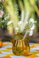 Amber Glass Tumbler | Handcrafted Drinking Glass from Pumpkin Collection
