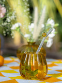Amber Glass Tumbler | Handcrafted Drinking Glass from Pumpkin Collection