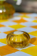 Amber Glass T-Light Holder | Handcrafted Candle Holder from Pumpkin Collection