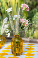 Amber Cylinder Glass Vase | Handcrafted Decorative Vase from Pumpkin Collection