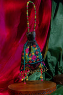 Black Rabari Squre Flat Potli