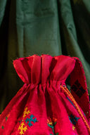 Pink Flower Rabari Ivory Potli