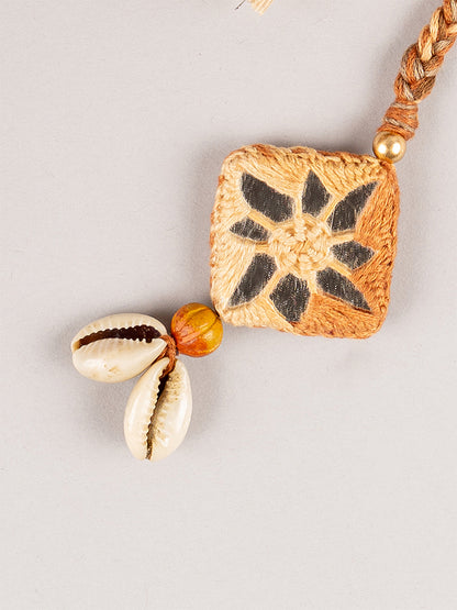 Ivory Square Mirror Tassel Keychain