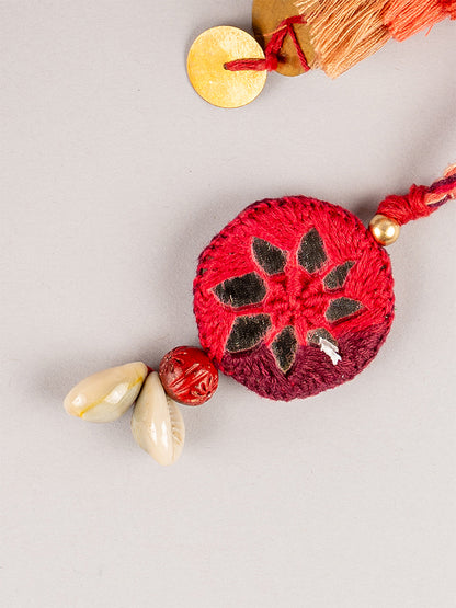 Multi Traditional Round Mirror Tassel Keychain