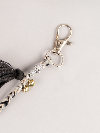 Black Square Mirror Tassel Keychain