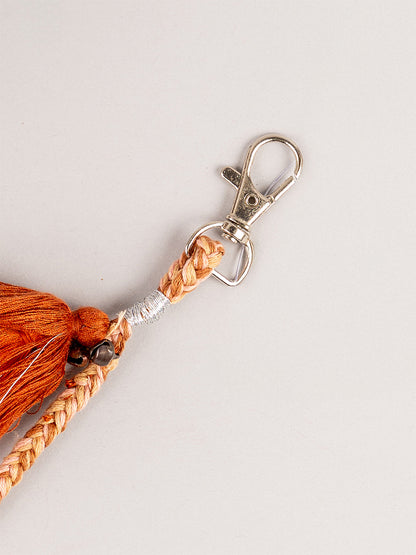 Rust Square Mirror Tassel Keychain