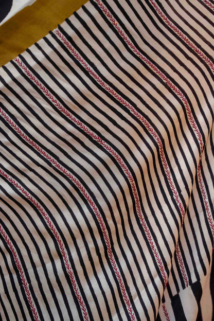 Polka Dots Block Printed Modal Silk Saree
