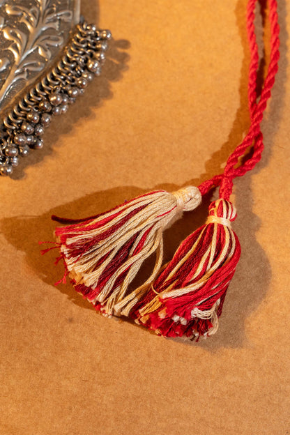 Red Long Oxidised Pendant