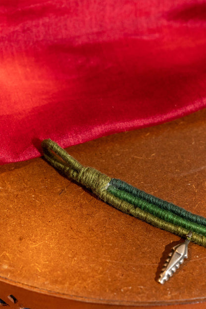 Green Oxidised Leaf Anklet