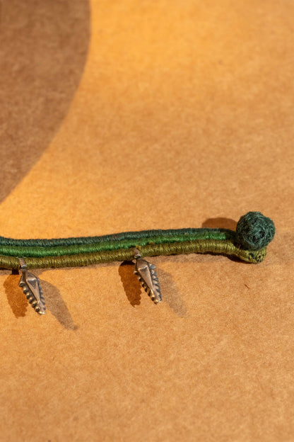 Green Oxidised Leaf Anklet