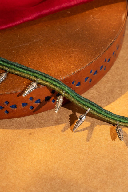 Green Oxidised Leaf Anklet