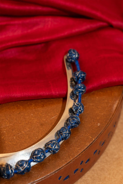 Blue Thread Ball Hasli Choker