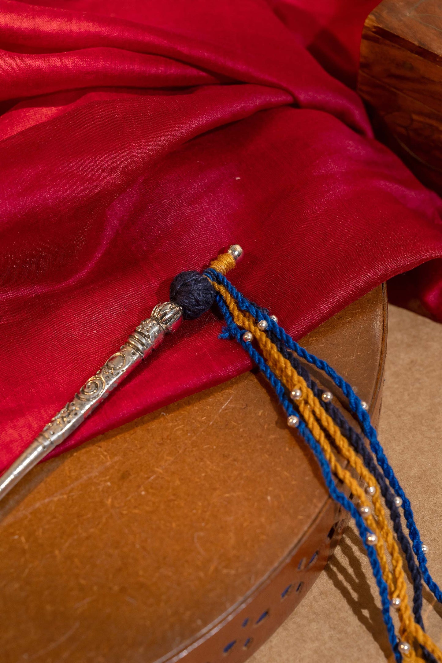 Blue String Hair Stick