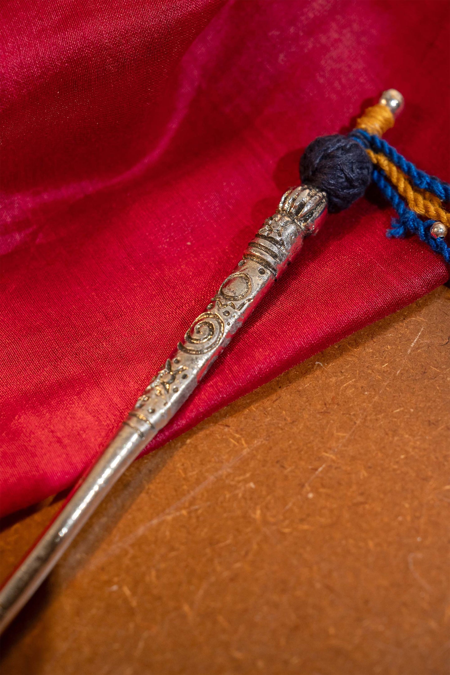 Blue String Hair Stick