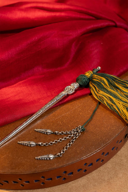 Green Tassels Hair Stick