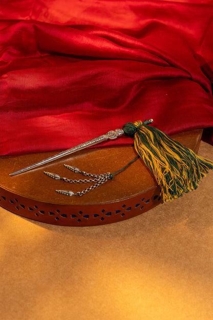 Green Tassels Hair Stick