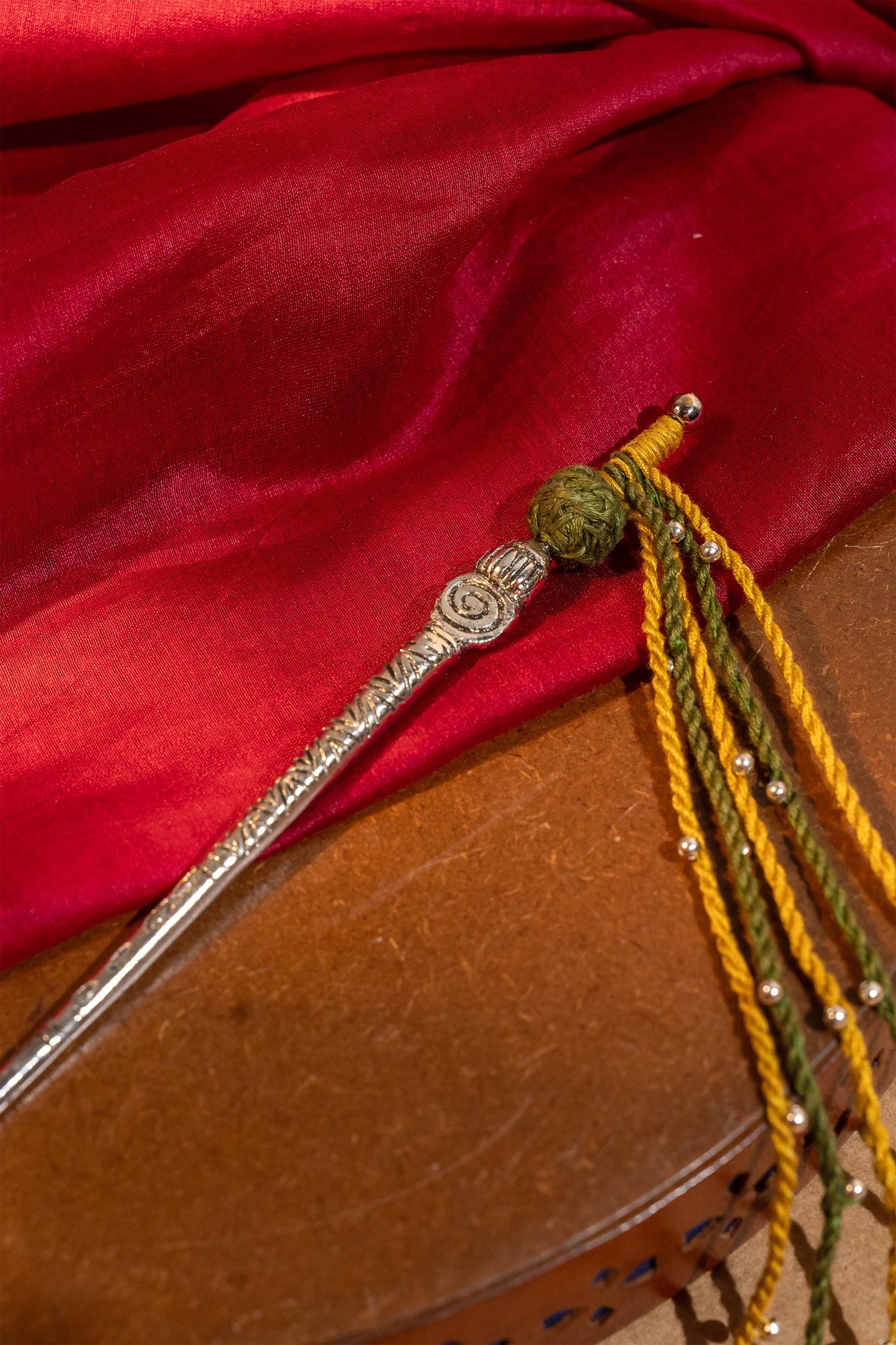 Green String Hair Stick