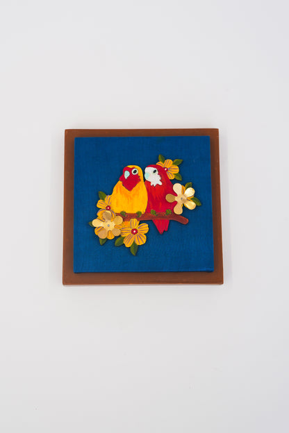 Set of 3 Bird Wall Frames 7x7 | Love Bird, Blue Tit & Cockatoo Combo
