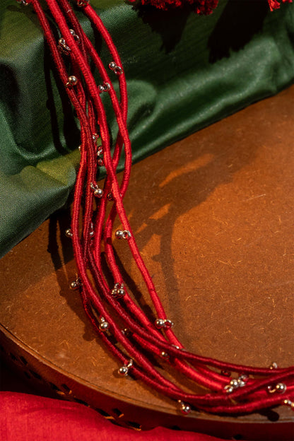 Red Multi Layered Waist Belt