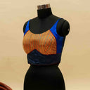 Blue Mashru Sleeveless Blouse | Craftroots