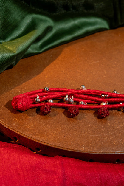Red Multi-Layered Anklet