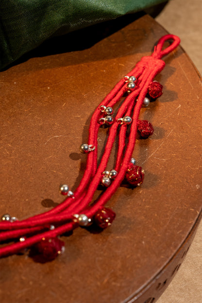 Red Multi-Layered Anklet