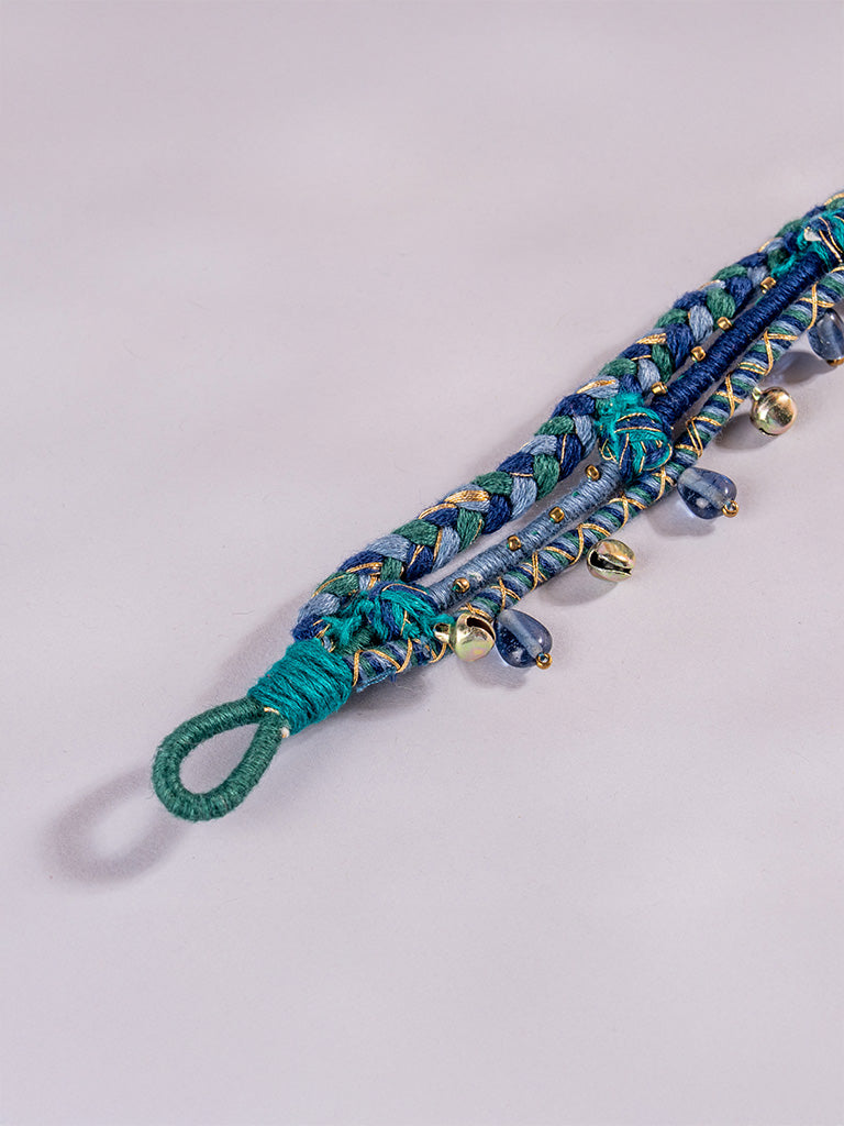 3 Layer Buho Blue Anklet