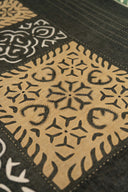 Gray Applique Cotton Bedcover Handcrafted Elegant Bedding