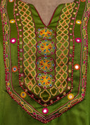 White Chanderi Silk Navratri Lehenga With Handwoven Mashru Stripes & Original Lumpi Border