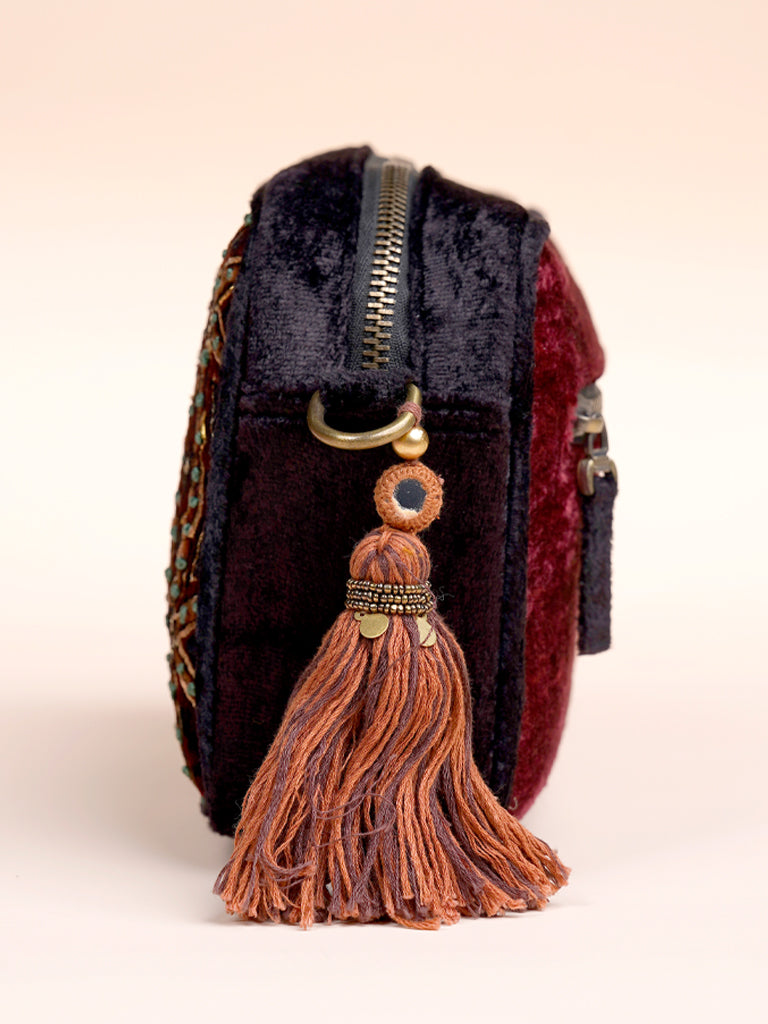 Ajrakh Zardosi Sling Bag