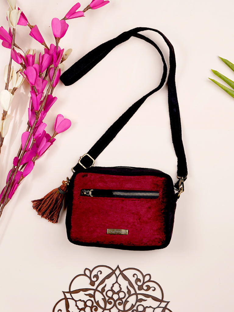 Ajrakh Zardosi Sling Bag