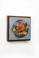 3D Crimson Blossom 7x7 Handpainted Decorative Wall Frame