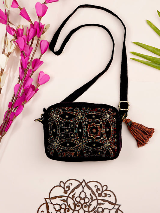 Ajrakh Zardosi Sling Bag